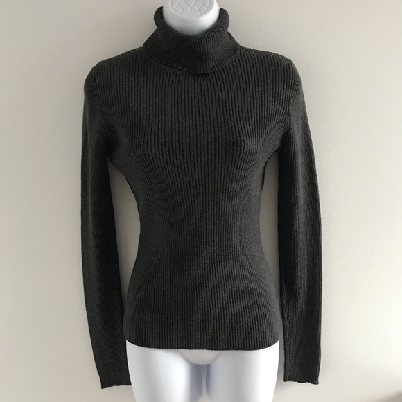 NWOT Jacob Grey Ribbed Turtle Neck Winter Long Sleeve Top Vintage 90’s Y2K - Picture 2 of 13